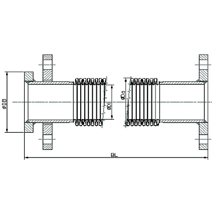 Axial expansion joint with one floating flange type ANFH PN16